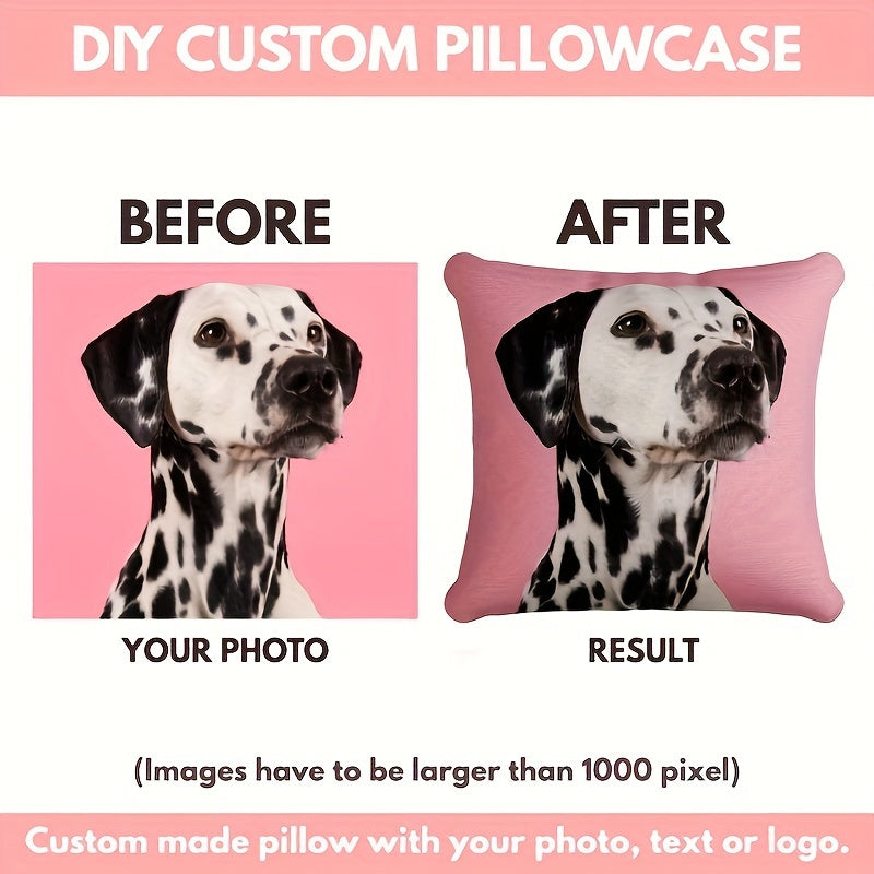 Get a personalized pillowcase featuring your favorite pictures and text, perfect for Valentine's Day, weddings, anniversaries, or as a special homemade holiday gift. This single-sided printed pillowcase measures 45.72 x 45.72 cm and does not include a