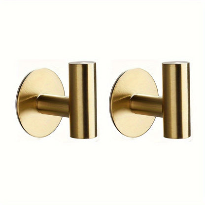 4pcs Modern Metal Towel Hooks, Self-Adhesive, Easy Wall Mount Install for Bathroom, Kitchen, Home