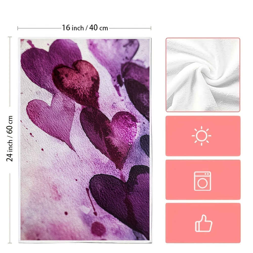 Get a pair of luxurious purple kitchen towels perfect for Valentine's Day. These ultra-soft towels are highly absorbent and great for holiday decorations. Machine washable and measuring 40.64X60.96 cm, they are a must-have for your kitchen.