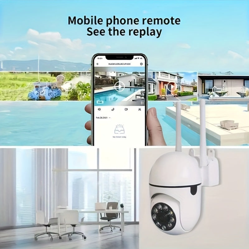 Anyazhineng offers a 5-pack of wireless surveillance cameras featuring 1080P HD video quality, 360° pan-tilt functionality, two-way audio communication, motion detection capabilities, night vision technology, Wi-Fi connectivity, USB power source, round