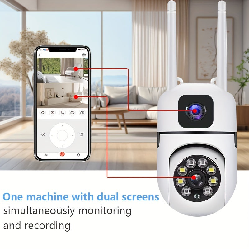 Security Camera with Full-Color Night Vision, Motion Tracking, Two-Way Audio, and WIFI Connectivity