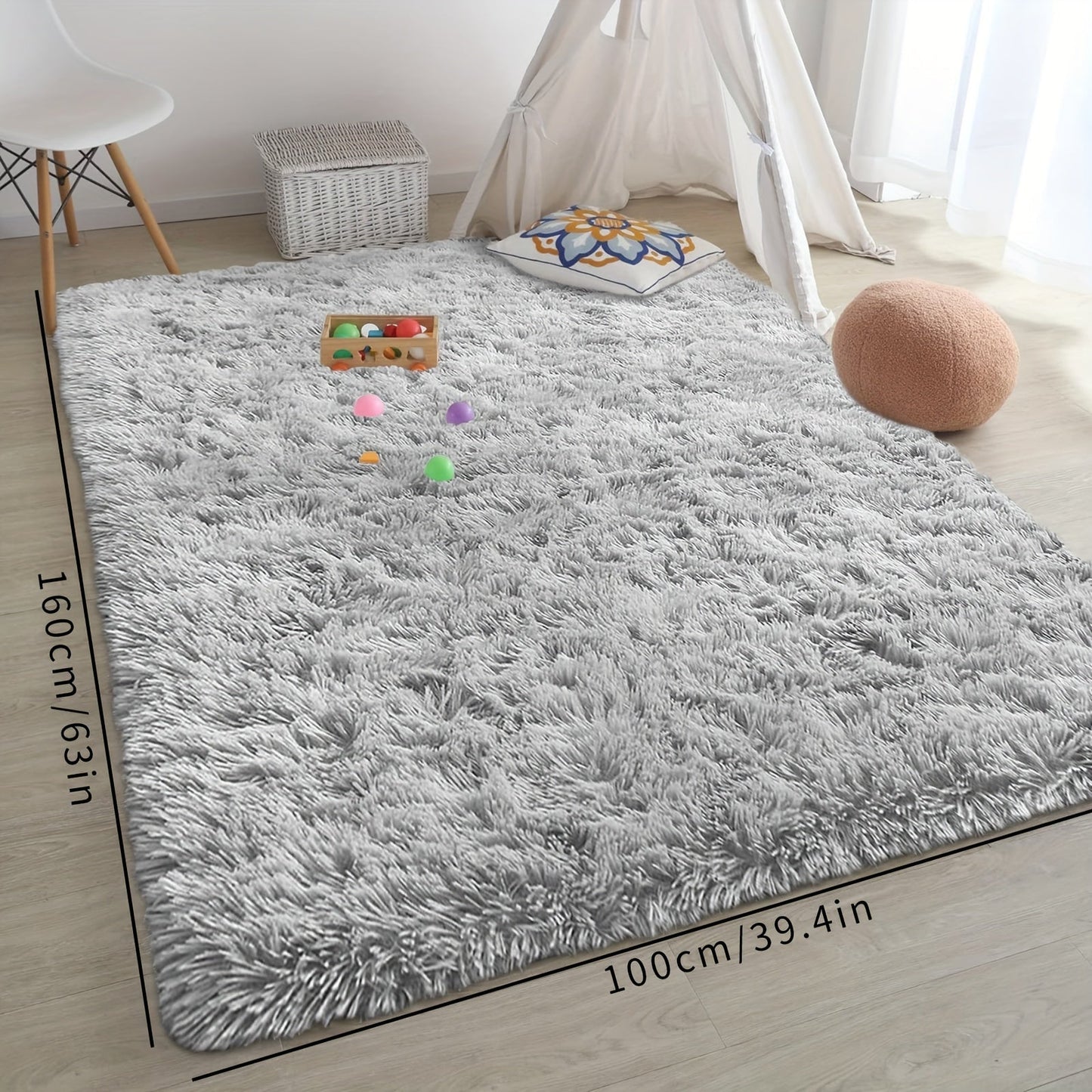 A plush carpet with thick, long hair ideal for the bedroom or living room.