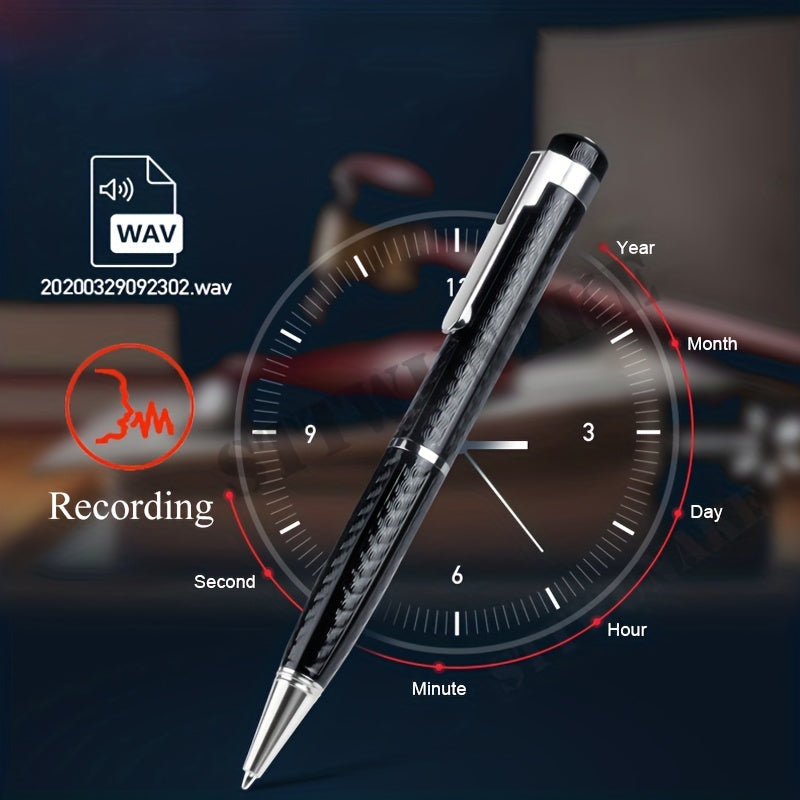 Baideluo portable digital voice recorder with lithium polymer battery, headphone jack, laptop compatibility, noise reduction, long standby, high capacity, and elegant design.