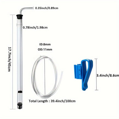 Auto Siphon Set includes 1 or 2 mini siphons with built-in pump, bottling wand, racking cane, stabilizer clip clamp, and 1 meter beer tubing. Ideal for homebrew and kombucha fermentation.