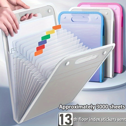 Waterproof A4 Vertical File Organizer with 13 Pockets