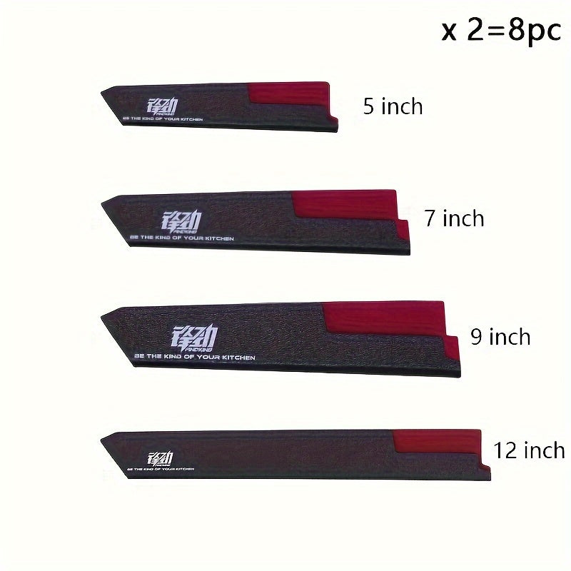 Discover the FINDKING Brand 4-12 Piece Knife Edge Guard Set in a Universal Black PP Plastic Sheath. This Non-Toxic knife protector ensures safe and convenient storage for your Chef Kitchen Knives.