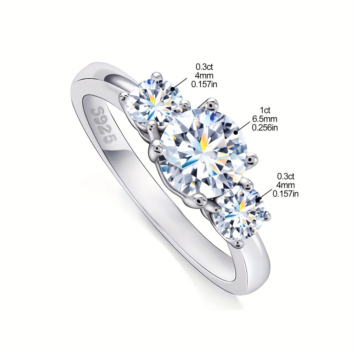 Stunning 1.6CT Round Cut Moissanite Engagement Ring in 925 Sterling Silver, with Hypoallergenic 4-Prong Setting. A Luxurious Wedding Band and Anniversary Gift for Women, Perfect for Valentine's Day or any special occasion. Versatile All-Season Jewelry.