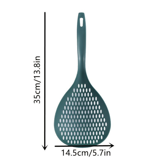 High Temperature Resistant Slotted Spoon with Long Handle - Perfect for Dumplings and Noodles - Large Size for Convenient Draining and Easy Cleaning