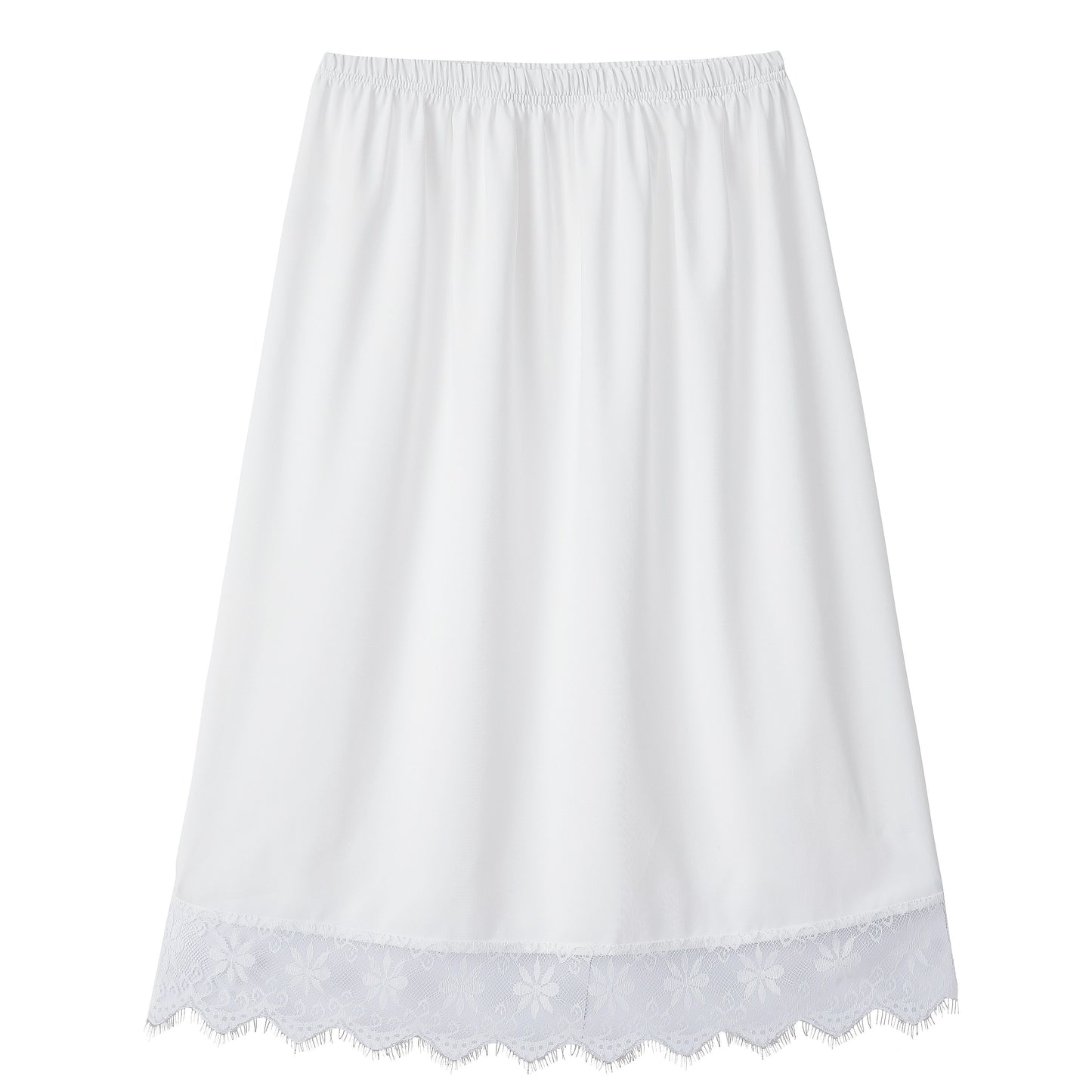 Women's half slip underskirt with anti-static feature extends skirts and dresses.