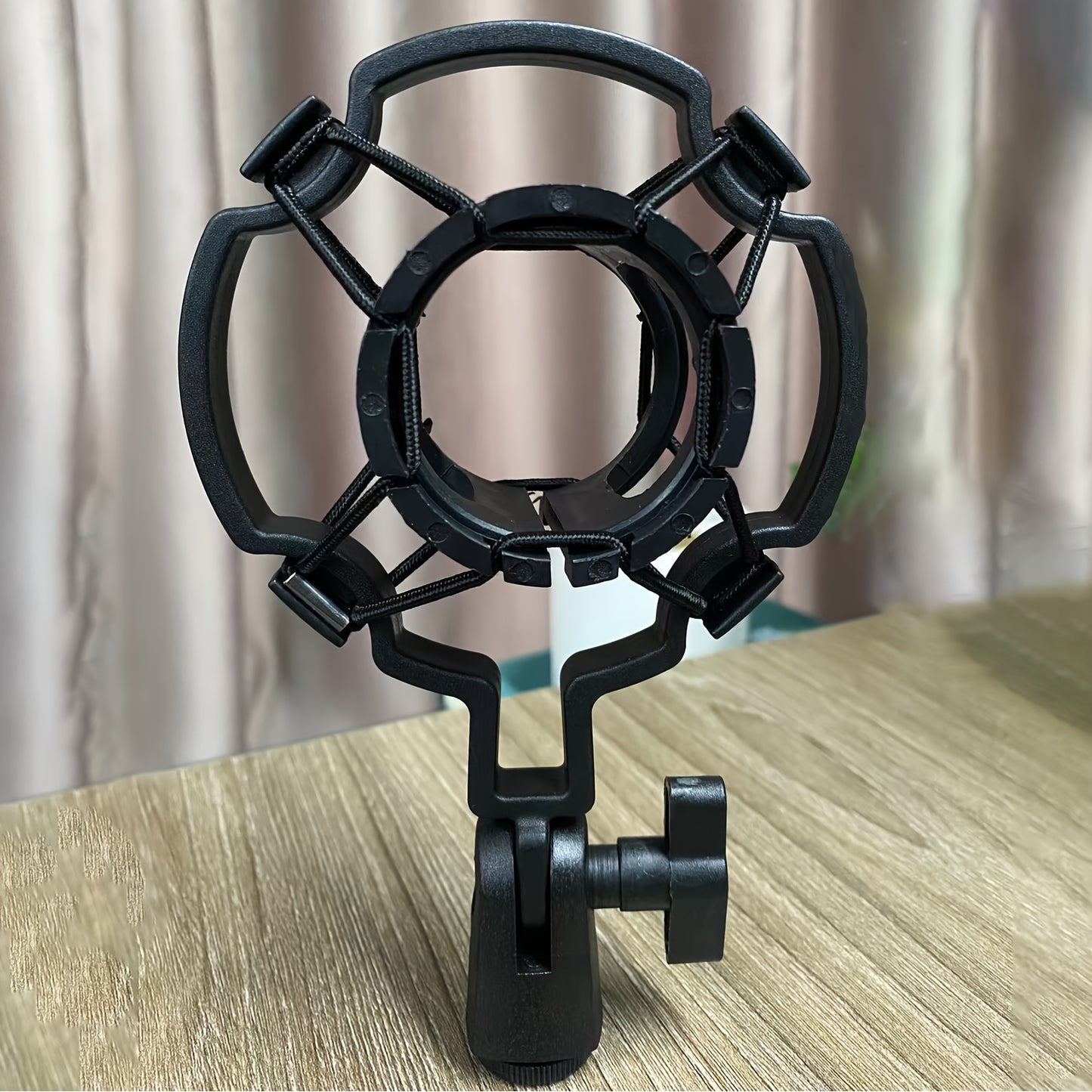 Universal professional microphone shock mount with 3/8/M16 thread, mic clip compatible with most boom arms and microphone stands for smooth recording.