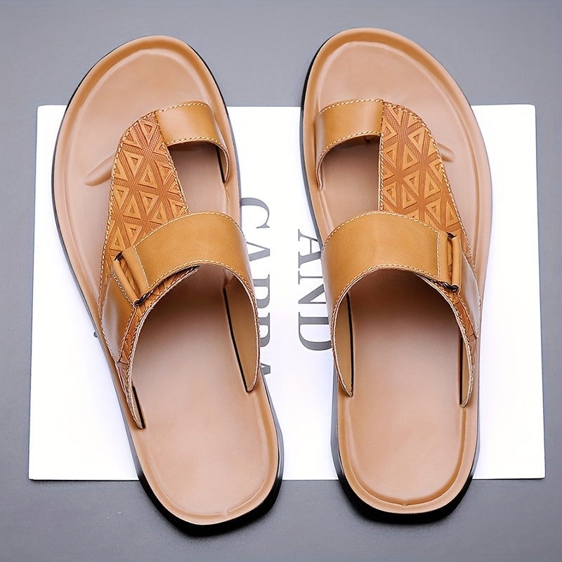 Men's bejeweled casual slides with adjustable strap, perfect for summer comfort and streetwear style. Made of lightweight PU material, suitable for everyday wear or lounging at home.