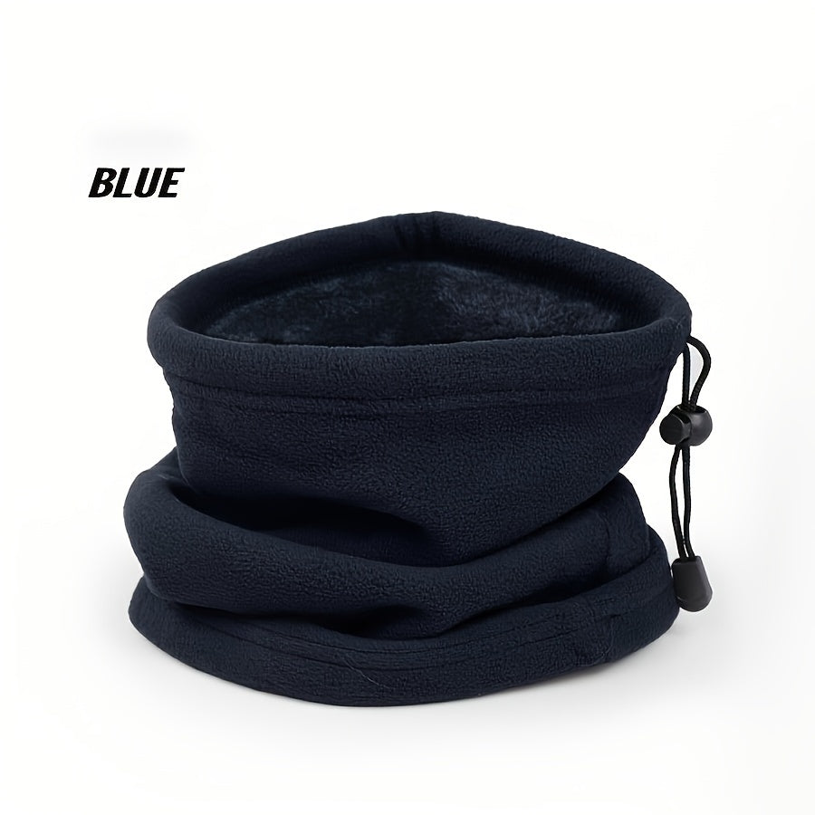 Stay warm and cozy with our 1-piece Adjustable Polar Fleece Neck Gaiter. This sports-style neck warmer is made of 100% polyester and features a thick thermal fleece perfect for cycling and running. It can also be worn as a multifunctional hat. This men's