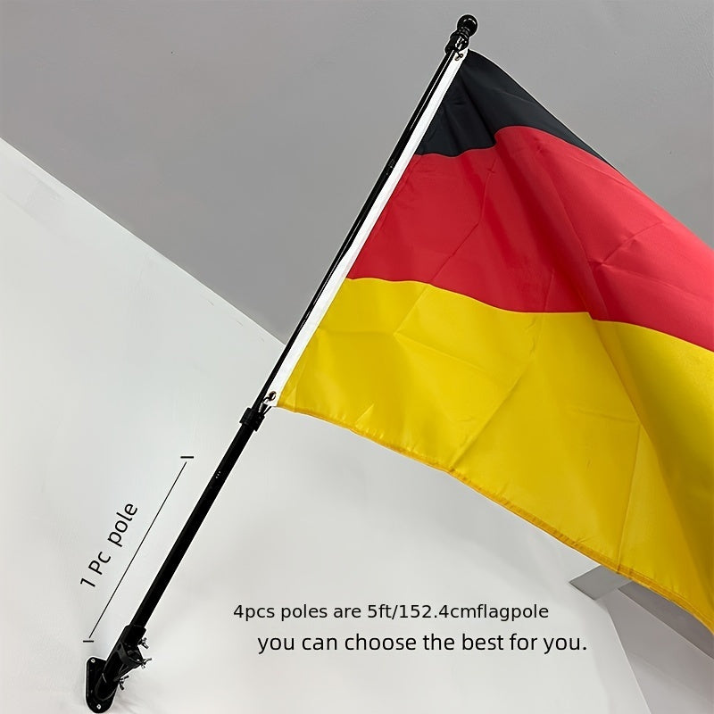 182.88cm stainless steel flag pole with rotating rings for 91.44x152.4cm flag, includes base for residential use.