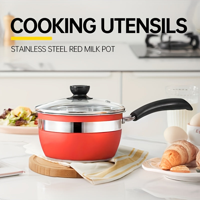 Set of 12 stainless steel pots, including a thickened non-stick frying pan, milk pot, and soup pot with double bottom, ideal for cross-border cooking.