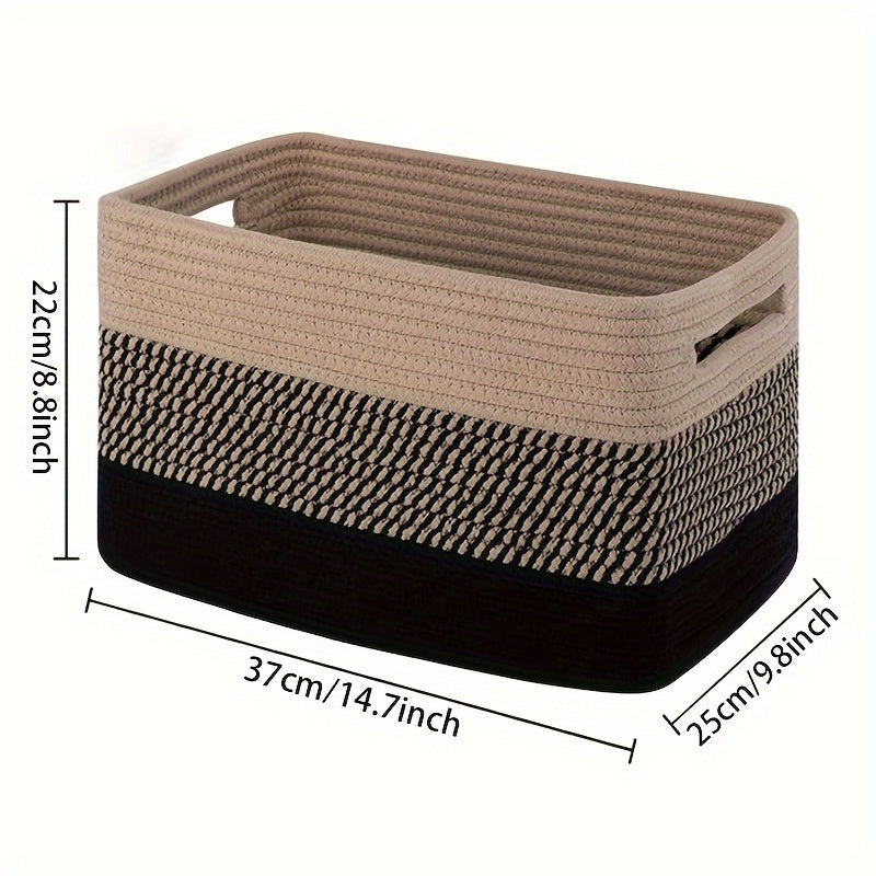 1pc Rope Woven Storage Basket for Bathroom, Bedroom, Living Room, Dorm, and Home Decor. Ideal for organizing toys, towels, laundry, and shelves.