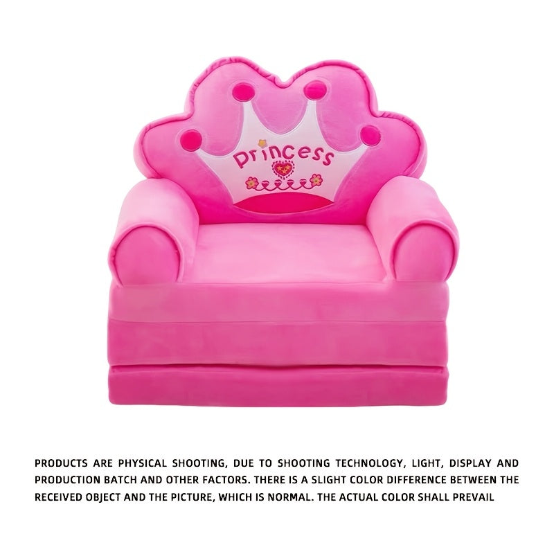 1pc Foldable Princess Themed Sofa Bed, Ergonomic Design, No Electricity or Wooden Materials, Independent, Storage Capacity <3.2 Cubic Feet, Height <68.58 cm After Assembly, Mixed Color