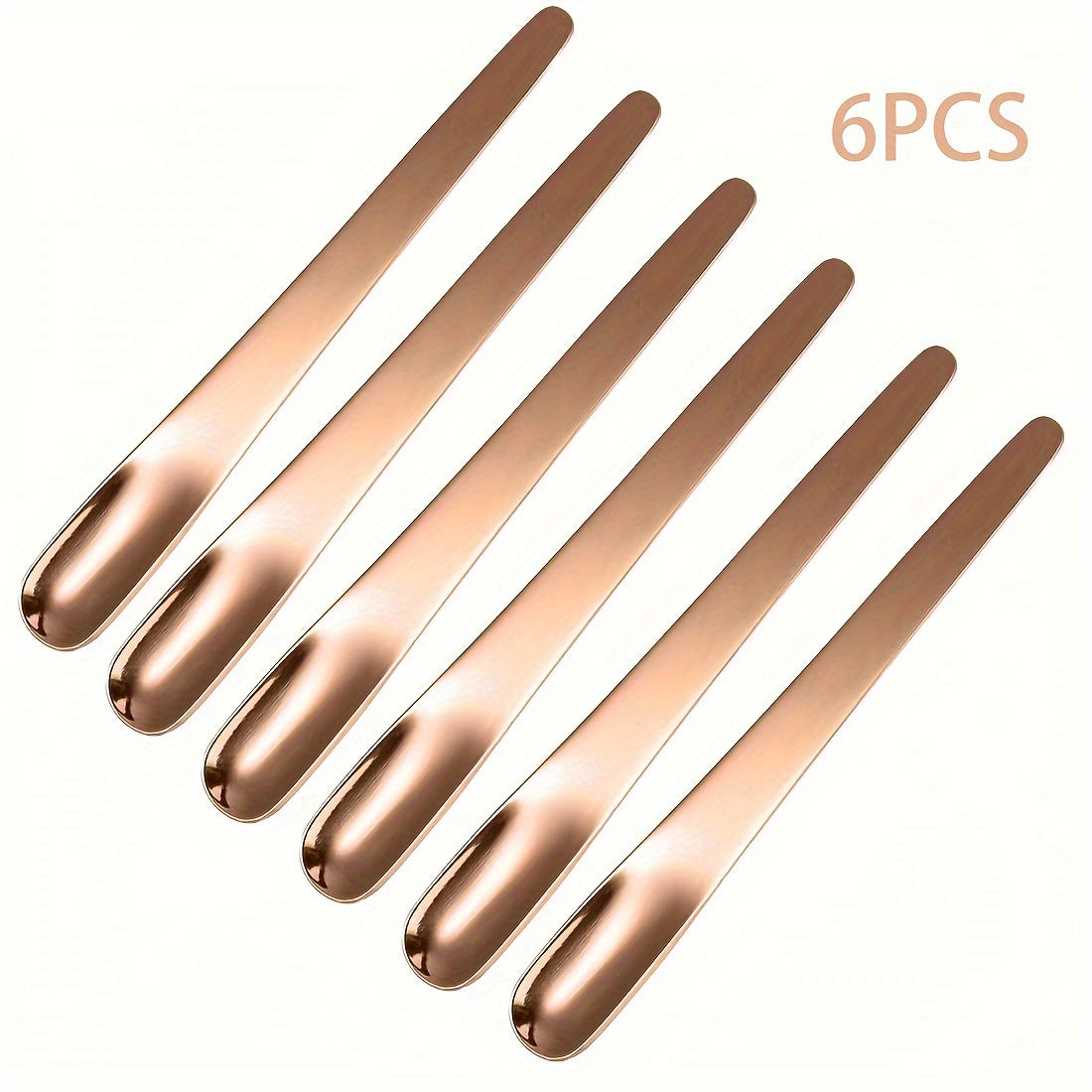 The set includes six high-quality stainless steel spoons, each 4.84 inches in length. The spoons can be used for stirring cocktails, serving mini ice cream, enjoying Italian espresso, and indulging in milkshakes, puddings, yogurt, and coffee. They are