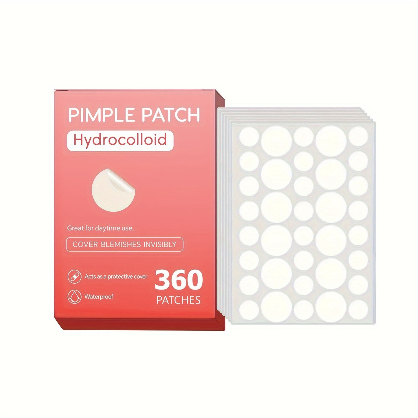 360 count acne patch for covering pimple, acne, zits, blemishes on face and skin.