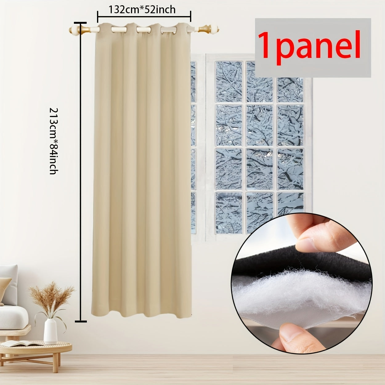 One piece of Winter Thermal Air Layer Curtains, specially crafted for insulation and wind protection during the colder months. These curtains are ideal for modern homes, serving as decorative door curtains, window partitions, and blackout curtains. They