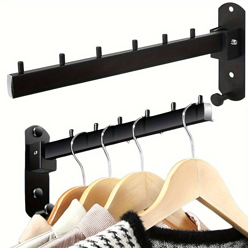 Durable Stainless Steel Swing Arm Coat Rack - Ideal for Bathroom, Bedroom, Laundry Room, Bathroom Decor