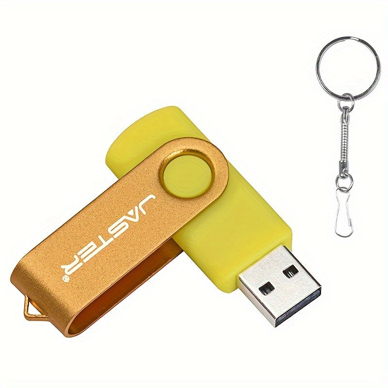 JASTER 128GB High-Speed USB 2.0 Flash Drive with Rotatable Metal Memory Stick, Keychain, and Bright Colors - Perfect for Business Gifting