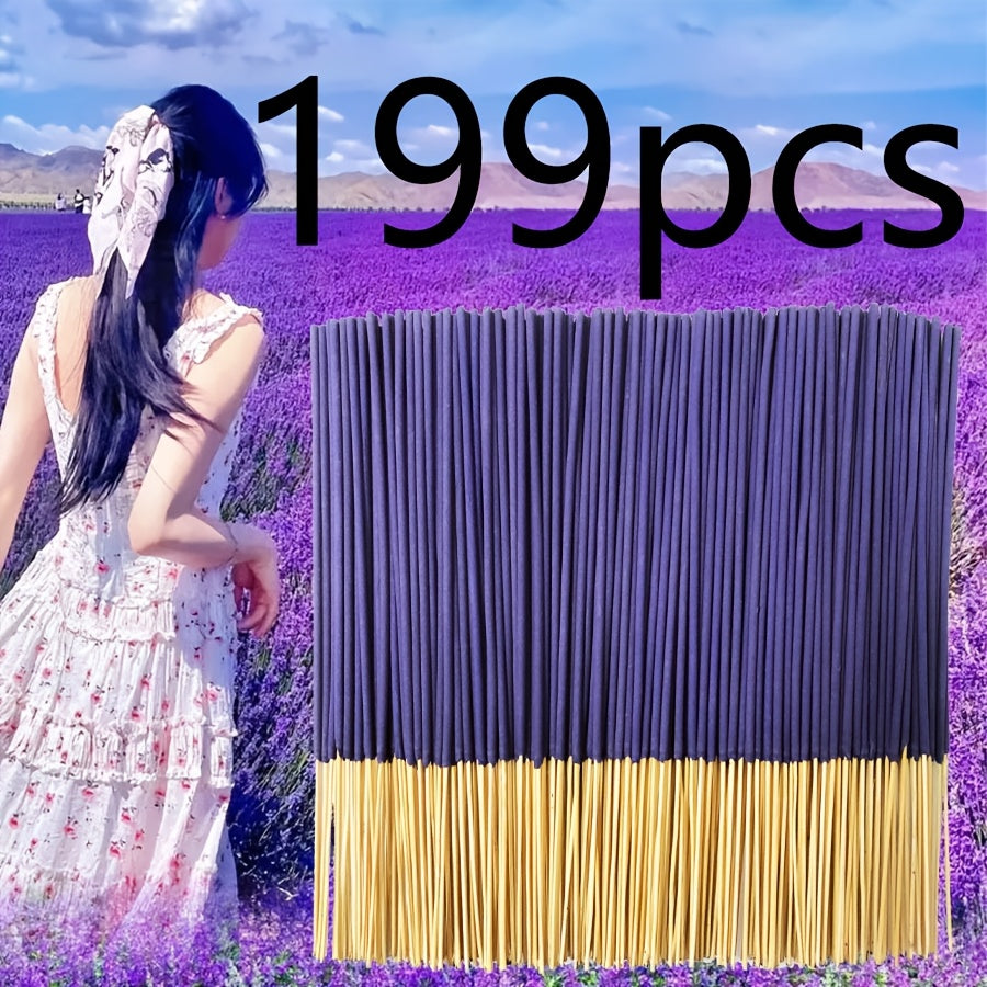 22cm lavender incense available in packs of 24, 96, or 199 sticks, ideal for feminine scents in various settings.