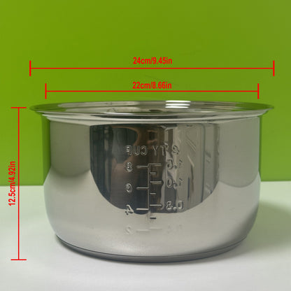 Compatible with most rice cookers, this stainless steel inner pot is designed for a 4L electric rice cooker. The insert bowl is made with food-grade materials to ensure safe contact with your food.