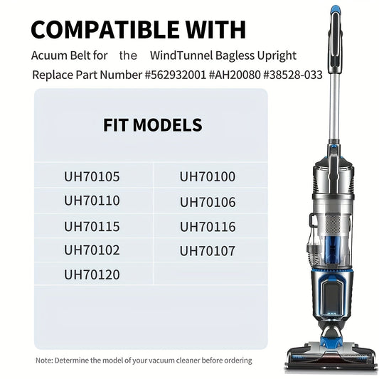 WindTunnel Bagless Upright modellari UH70105, UH70100, UH70102, UH70115, UH70116, UH70120 uchun 2 ta almashtirish kauchuk vakuum kamar. Qism raqami #562932001.