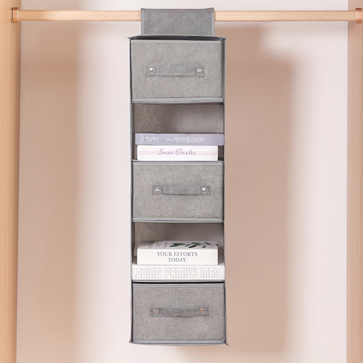 Multi-Layer Hanging Closet Organizer with Removable Drawers - Save Space and Stay Organized! Great for Sweaters, Jeans, Shirts | Perfect for Dorms & RVs.