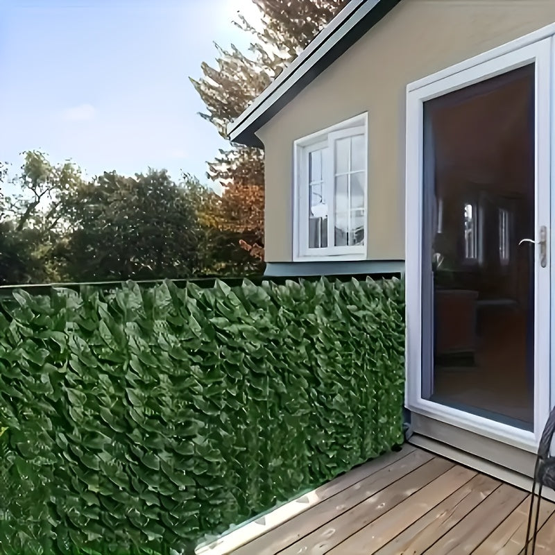 2 Rolls of artificial ivy privacy fence screen for outdoor spaces, measuring 50.8*299.72 cm. Provides coverage for garden, yard, balcony, backyard, and patio. Creates a greenery backdrop