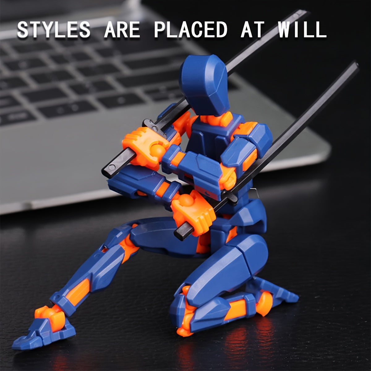 Articulated robot action figure toy with colorful design and durable material. Perfect gift for creative play.