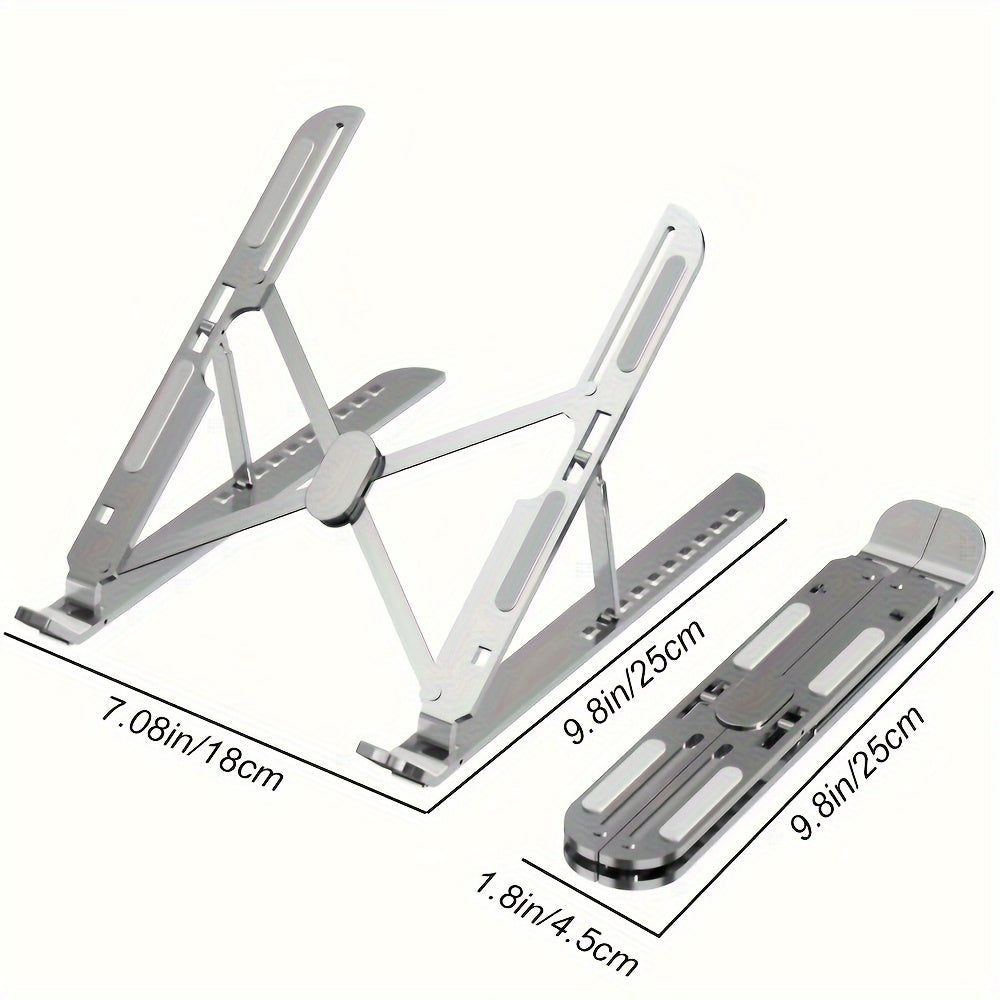 Aluminum laptop stand with adjustable cooling for desktops