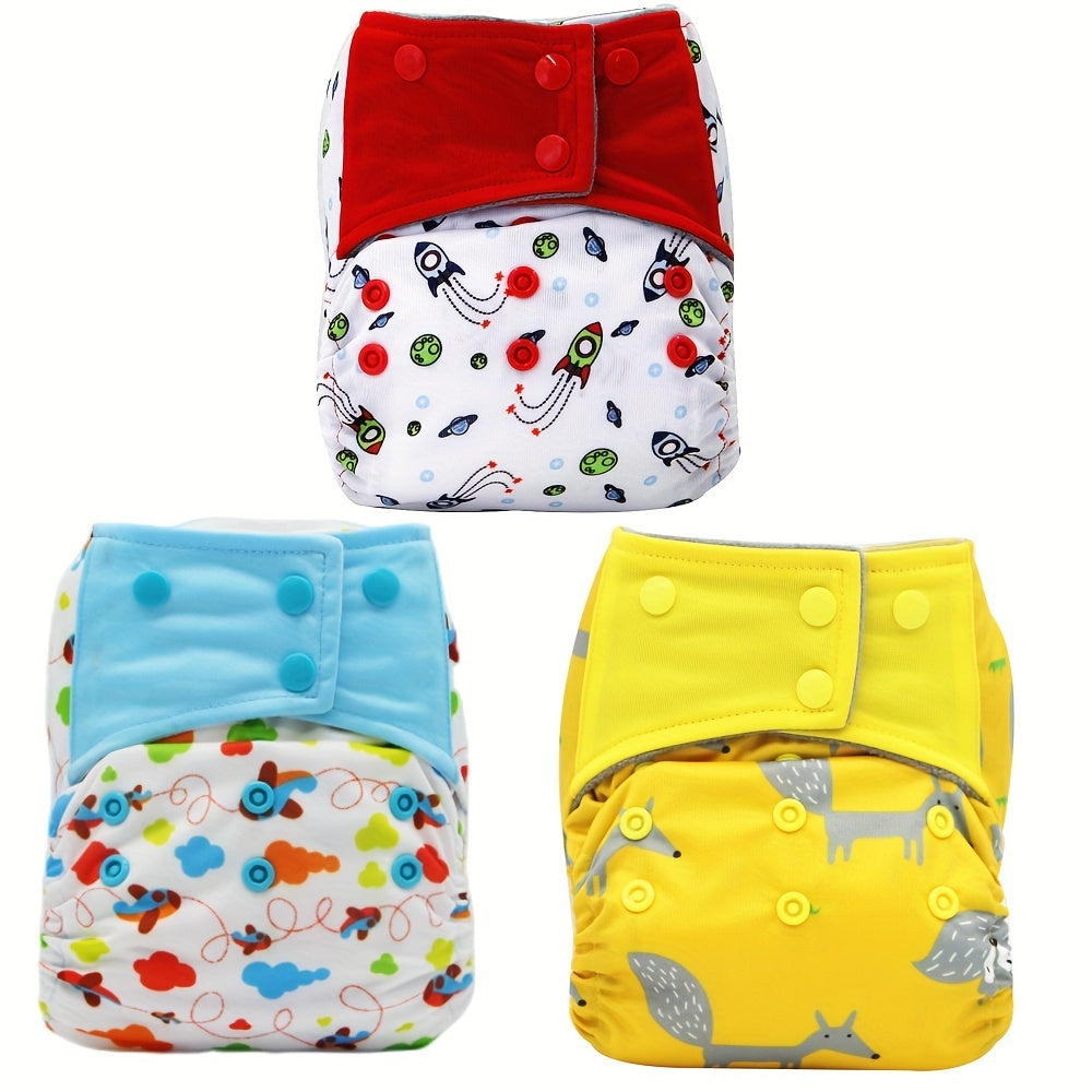 Get the Asenappy 3-piece set of top-quality cloth diapers designed for infants aged 0-2 years old. These diapers are washable, reusable, and fully adjustable to fit babies weighing between 2.99KG and 15.01KG.