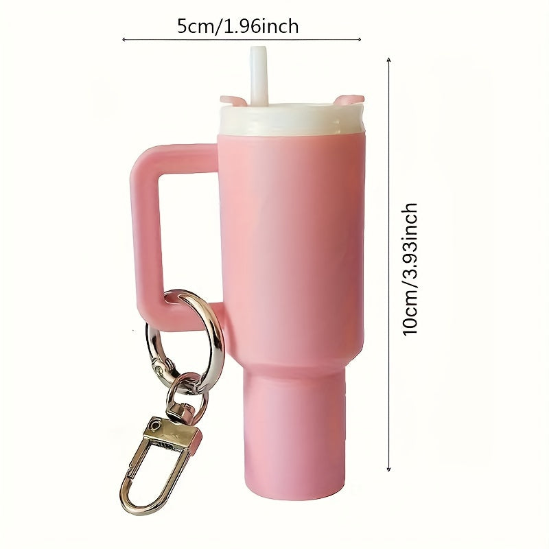 Set of Mini Nonpareil Drink Container Keychain includes 6 pieces out of a set of 10. Includes removable lipstick and lipgloss organizer. Made of funky PVC material, this keychain is ideal for backpacks and car keys. Perfect gift for friends and sports