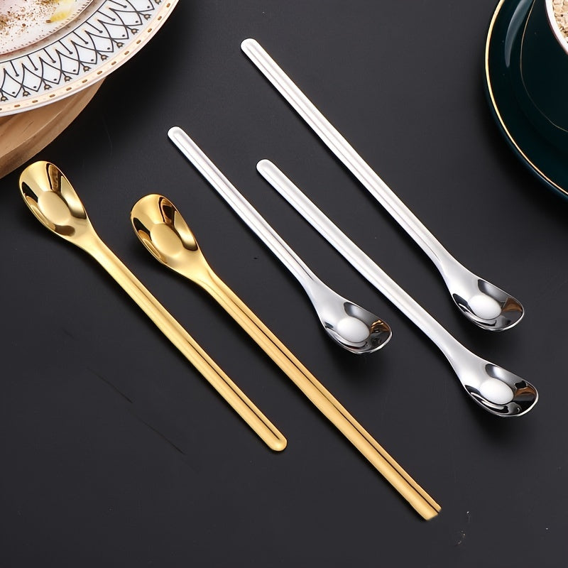 Silvery Ear Bird's Nest Spoon made from 304 stainless steel, suitable for children's eating, stirring coffee or honey.