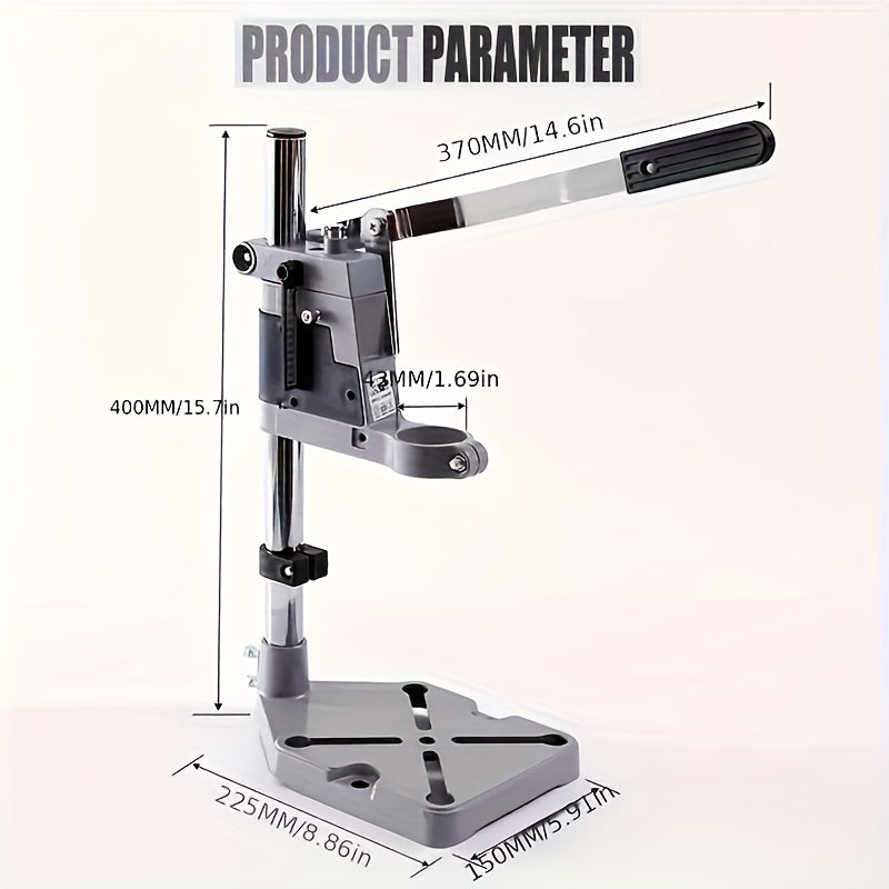 1pc Precision Mini Drill Press Stand - Industrial grade metal benchtop tool for DIY and crafts, manual operation, no electricity needed.