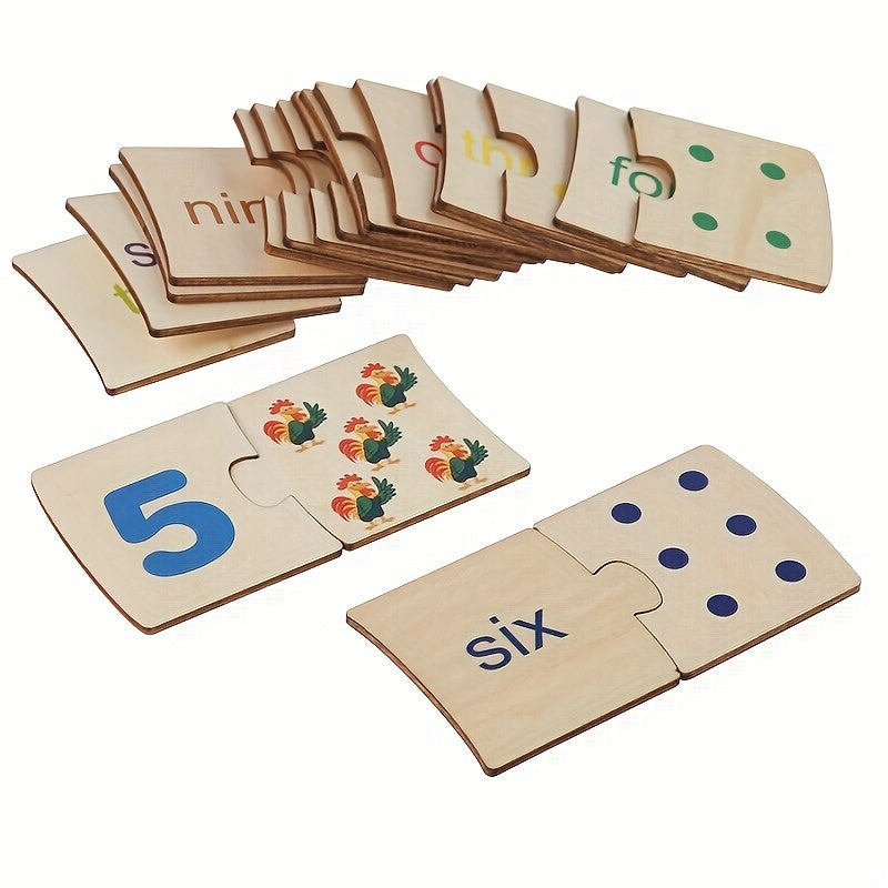 Vibrant Wooden Number Matching Puzzle for Early Learning