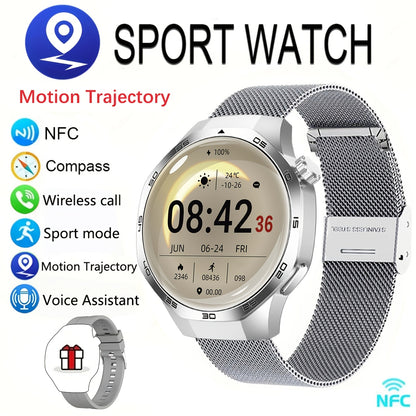 2025 New GPS Motion Trajectory Smart Watch for Men Watch 5 Max with AI Voice Wireless Call NFC, 100+ Sports Modes, Outdoor Sports Men'S Smart Watch, Fitness Tracker with Compass, Father'S