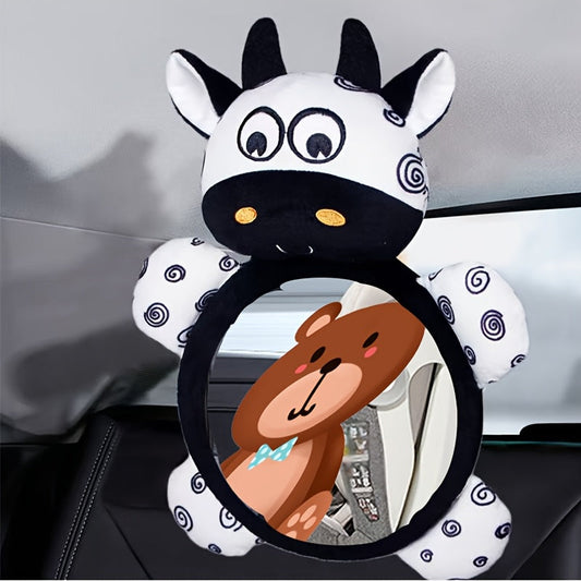 Black and White Rear Seat Mirror - Break-resistant and Sturdy. Stroller Mirror with Adjustable Shoulder Strap. Shatter-resistant Rear Mirror Installs In Seconds. Great Halloween, Thanksgiving, or Christmas Gift.