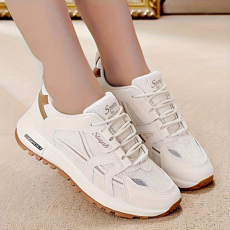 Women's Colorblock Casual Sneakers with Soft Sole Platform, perfect for holiday walks.