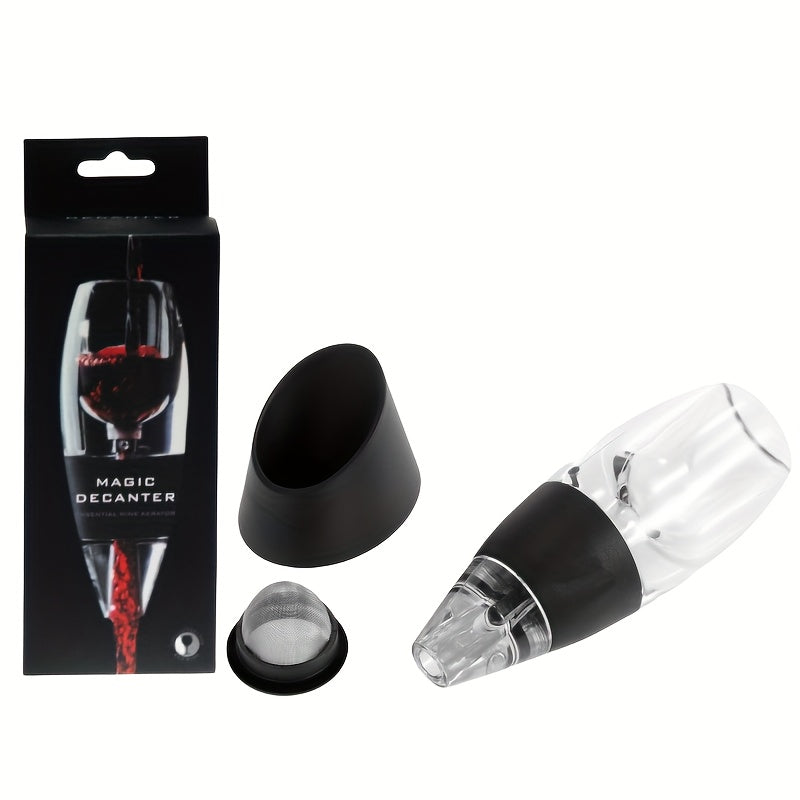 Plastic wine aerator for quick aeration of white and red wines, commonly used wineware accessory.