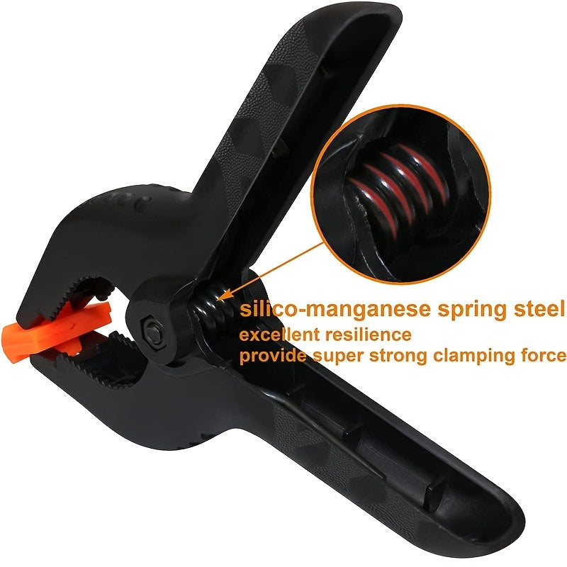 12 spring clamps, 5.08cm small backdrop clips, heavy duty plastic for crafts, backdrop stands, woodworking, photography studios.