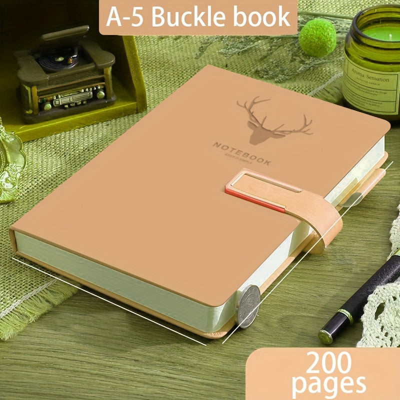 U-Shaped Buckle Notebook with Pen Holder - Soft cover, Magnetic Closure, Ideal for Business, Home, and School Use.