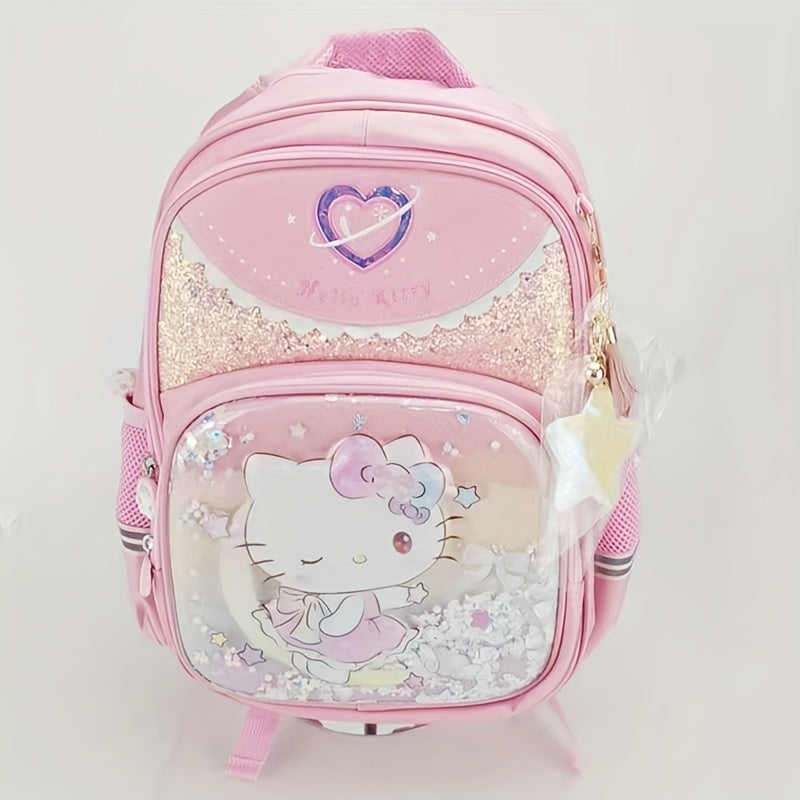 New Style HelloKitty School Bag for Primary School Girls, Lightweight and Perfect for Three Youngsters in Second and First Grade, Hello Kitty Youngsters Backpack