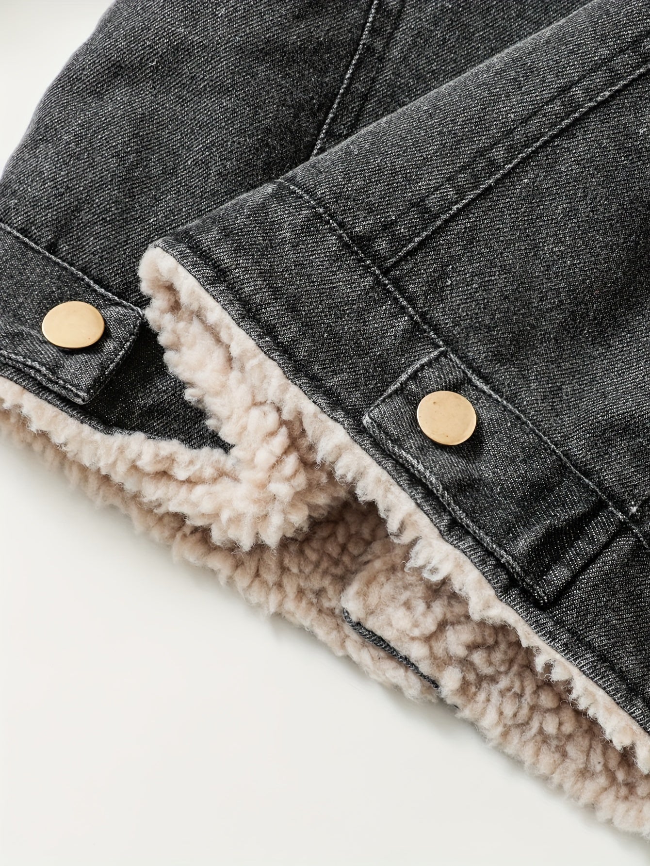 Warm, casual denim jacket lined with cozy fleece for boys in Fall/Winter.