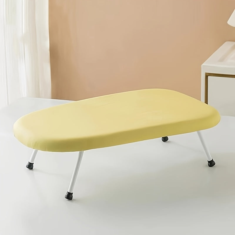 Durable Plastic and Stainless Steel Construction - Portable Tabletop Ironing Board with Floral Cover, Compact and Space-Saving Design, Convenient Storage