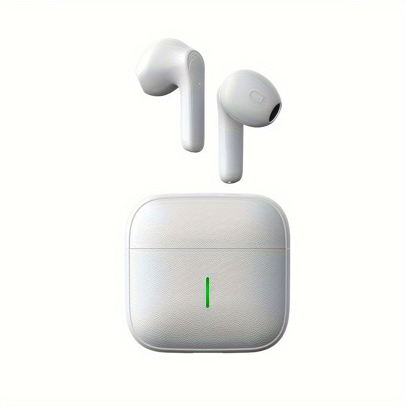 Wireless earbuds with mini design, long battery life, dual stereo sound, touch control, crystal microphone, Type-C charging port, and universal phone control. Suitable for adults for