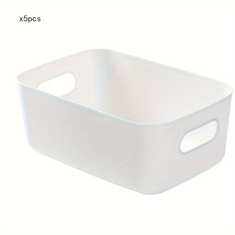 Durable plastic organizer for cosmetics, kitchen items and snacks.