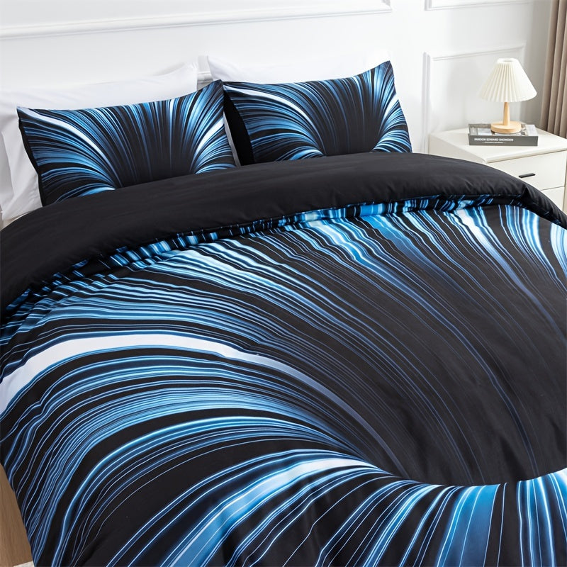 Get the 3-piece 3D Vortex Quilt Cover Set today! This set includes one quilt cover and two pillowcases (pillowcases do not include core). Featuring digital printing technology for high definition printing, this set is made from 100% polyester fiber