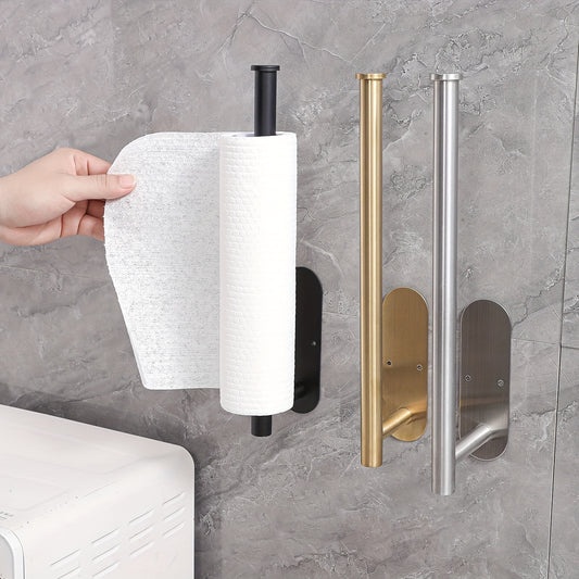 Stainless Steel Under Cabinet Paper Towel Holder, Self-adhesive or Screw-mount.